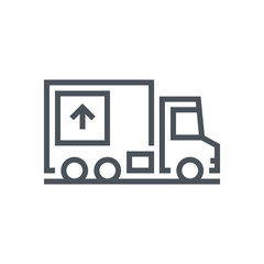 Move house, truck, real estate icon