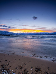 Winter Sunset at Lake Shore