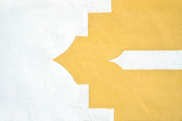 Hand painted white and yellow wall Spanish style