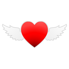 Red heart with wings