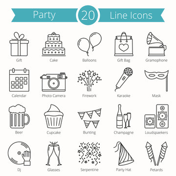 20 Party Line Icons
