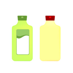  Packaging bottles, plastic packaging, soap, shampoo and laundry detergent on white background. Product mockups