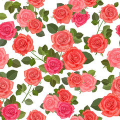 colorful seamless texture with bouquets of roses