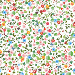 Fototapeta premium pretty seamless texture with tiny flowers.