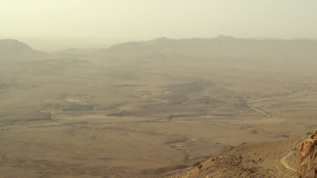 Royalty Free Stock Video Footage of Makhtesh Ramon crater shot in Israel at 4k with Red.