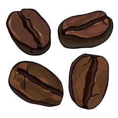 Dark coffee beans