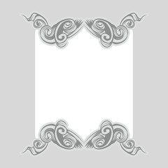 decorative elements in vintage style for decoration layout, framing, for text for advertising, vector illustration hands