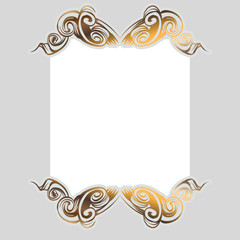 decorative elements in vintage style for decoration layout, framing, for text for advertising, vector illustration hands