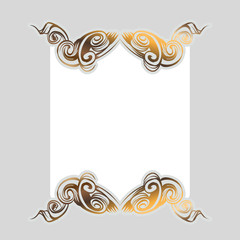 decorative elements in vintage style for decoration layout, framing, for text for advertising, vector illustration hands