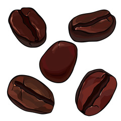 Dark coffee beans