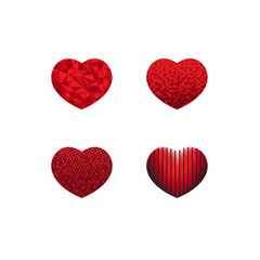 Vector hearts set