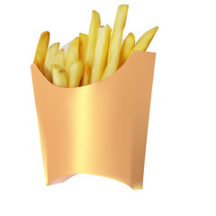 a bag of French fries paper, vector