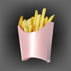 a bag of French fries paper, vector