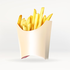a bag of French fries paper, vector