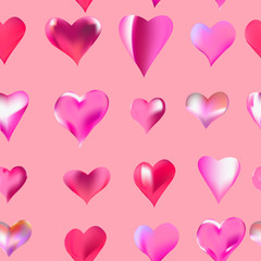 seamless texture of hearts vector watercolor drawing