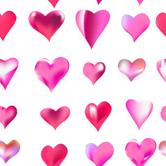 seamless texture of hearts vector watercolor drawing