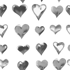 Sewing fabric with seamless texture of hearts vector watercolor drawing ...