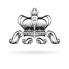 crown vector, decorative elements in vintage style for decoration layout, framing, for text for advertising, vector illustration hands