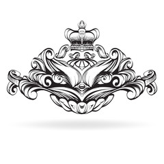 crown vector, decorative elements in vintage style for decoration layout, framing, for text for advertising, vector illustration hands