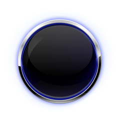 Black Button with chrome frame. 