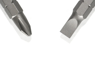 screwdriver bits isolated on white