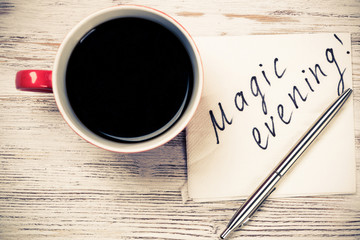 Message written on napkin