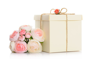 gift with floral decoration