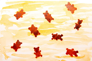 textures brown bears water color