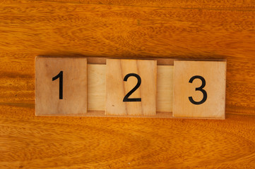 wooden block number for learning