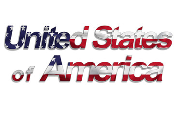 text usa flag isolated on white background