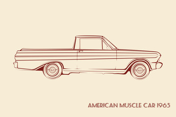 American muscle car silhouette 60s