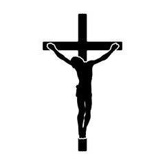 Fototapeta premium Crucifix / crucifixion of Jesus Christ flat icon for religious apps and websites