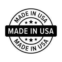 Obraz premium Made in the USA badge, label, seal, sign flat icon for goods and products