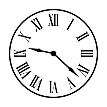 Old fashion vintage clock face line art icon for apps and websites