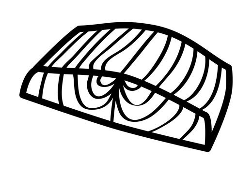 recommend clip art: Salmon steak fish fillet line art icon for food apps and websites