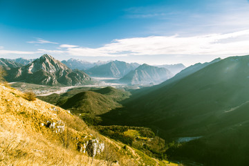 Autumn morning in the alps