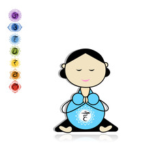 Pregnant yoga, woman in lotus pose for your design