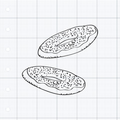 Simple doodle of a doughnut