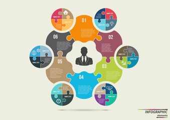 Infographic puzzle template . Design concept for presentation or diagram. Vector EPS10.