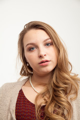 Naklejka premium Beautiful Young Woman Face