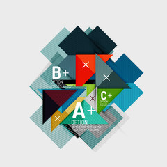 Paper style abstract geometric shapes with infographic options