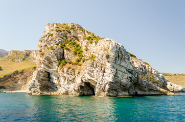 Fototapeta na wymiar Wild Beautiful Coastline at the Zingaro Natural Reserve, Sicily