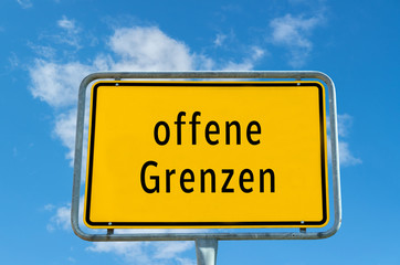 offene Grenzen Schild