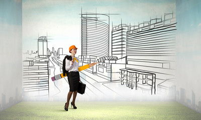 Attractive architect designer