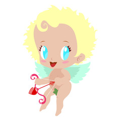 Little Cherub with bow and arrow of love for Valentine's Day