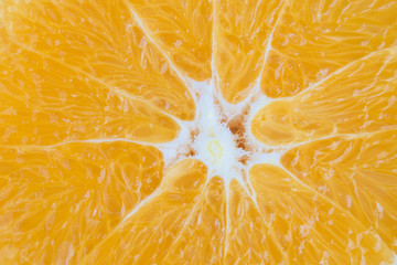 Close up image of cut orange fruit.