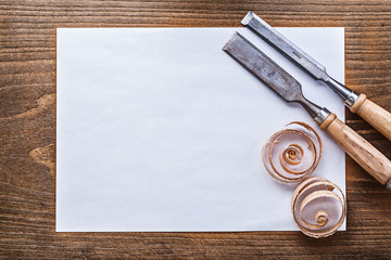 Clean sheet of paper planning chips firmer chisels construction 