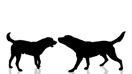 Vector dogs silhouette.