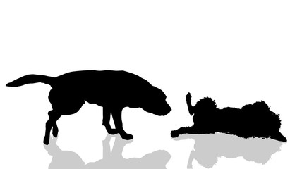 Vector dogs silhouette.