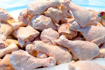 Uncooked chicken meat